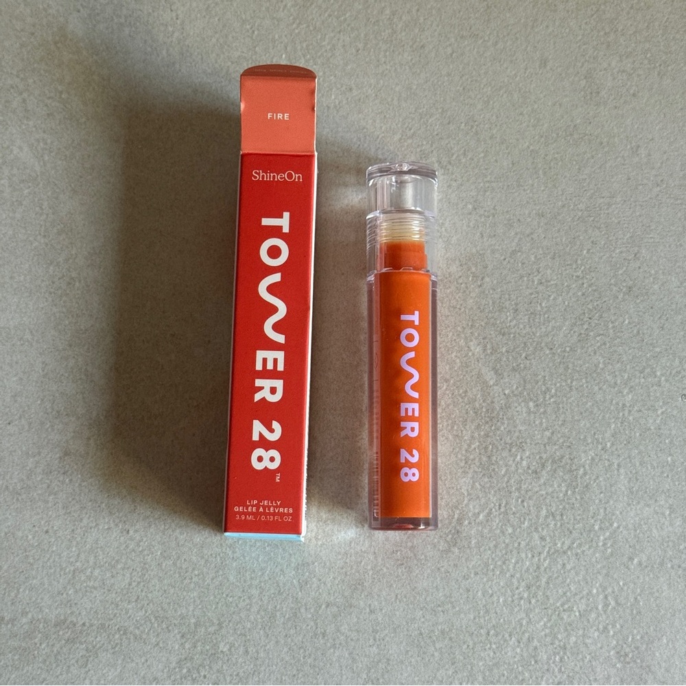Tower 28 ShineOn Lip Jelly in Fire Sheer Orange 0.13 oz